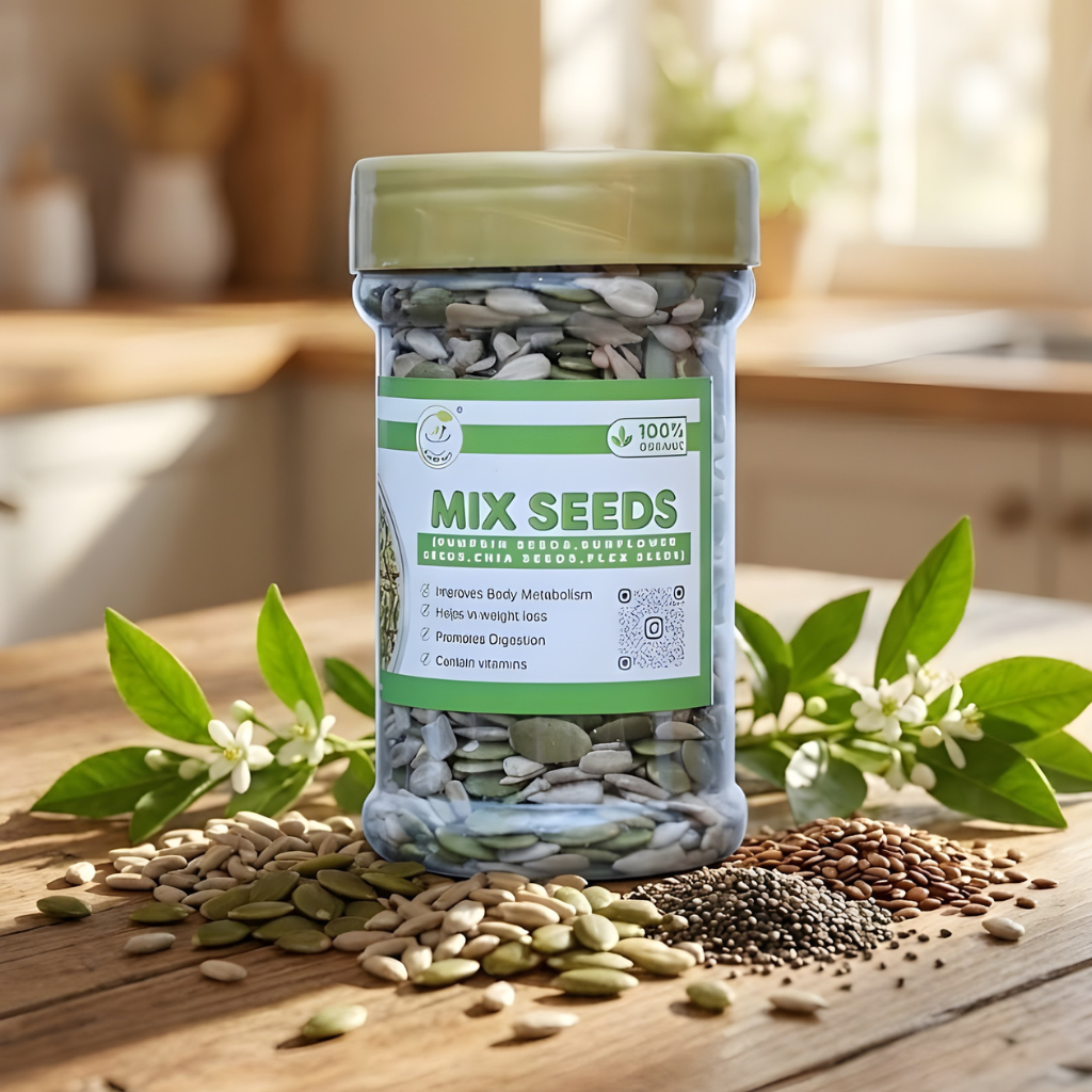 Mix Seeds (Pumpkin Seeds, Sunflower Seeds, Chia Seeds, Flax Seeds)
